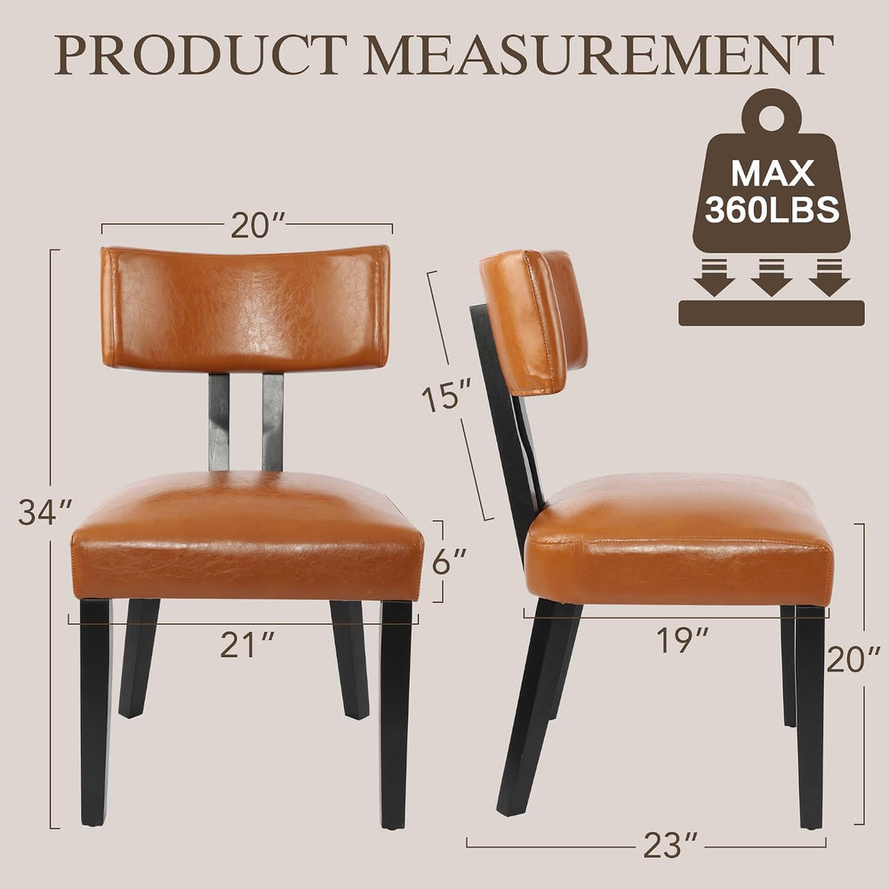 GOTMINSI Mid Century Modern Dining Chairs,PU Leather Farmhouse Upholstered Ki...