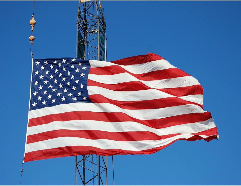 SYII American Flag 20x30 Ft Outdoor, Luxury Embroidered Stars and Roped Headi...