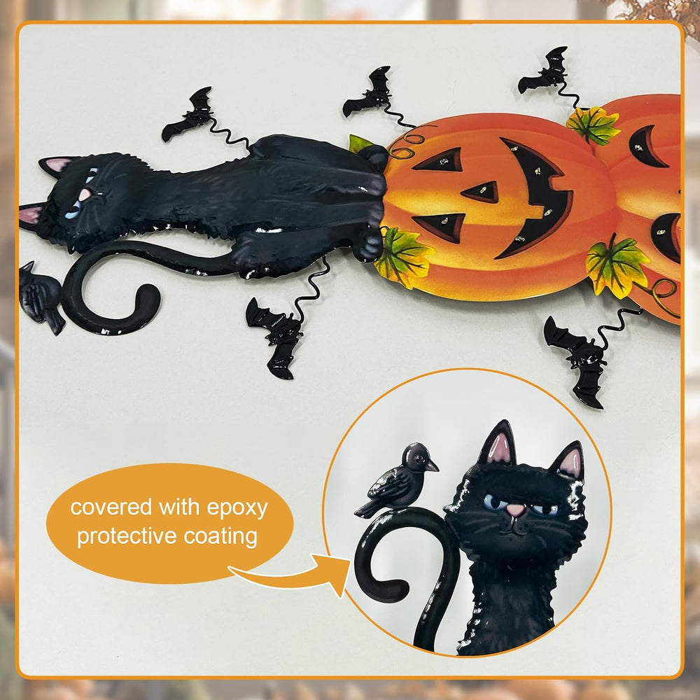Halloween Decorations Outdoor,Battery Operated Cat Lighted Timer Yard Decor