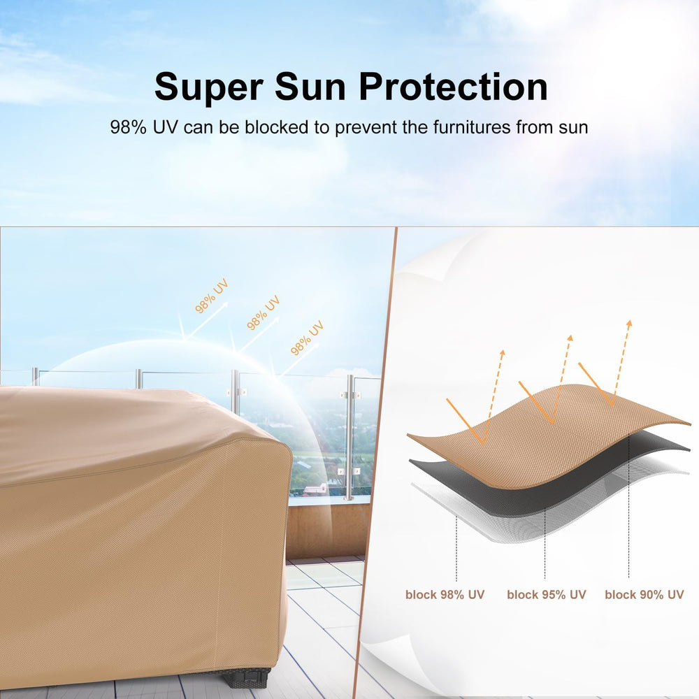 Mrrihand Outdoor Patio Furniture Covers Waterproof 98"Lx78"Wx30&quo...