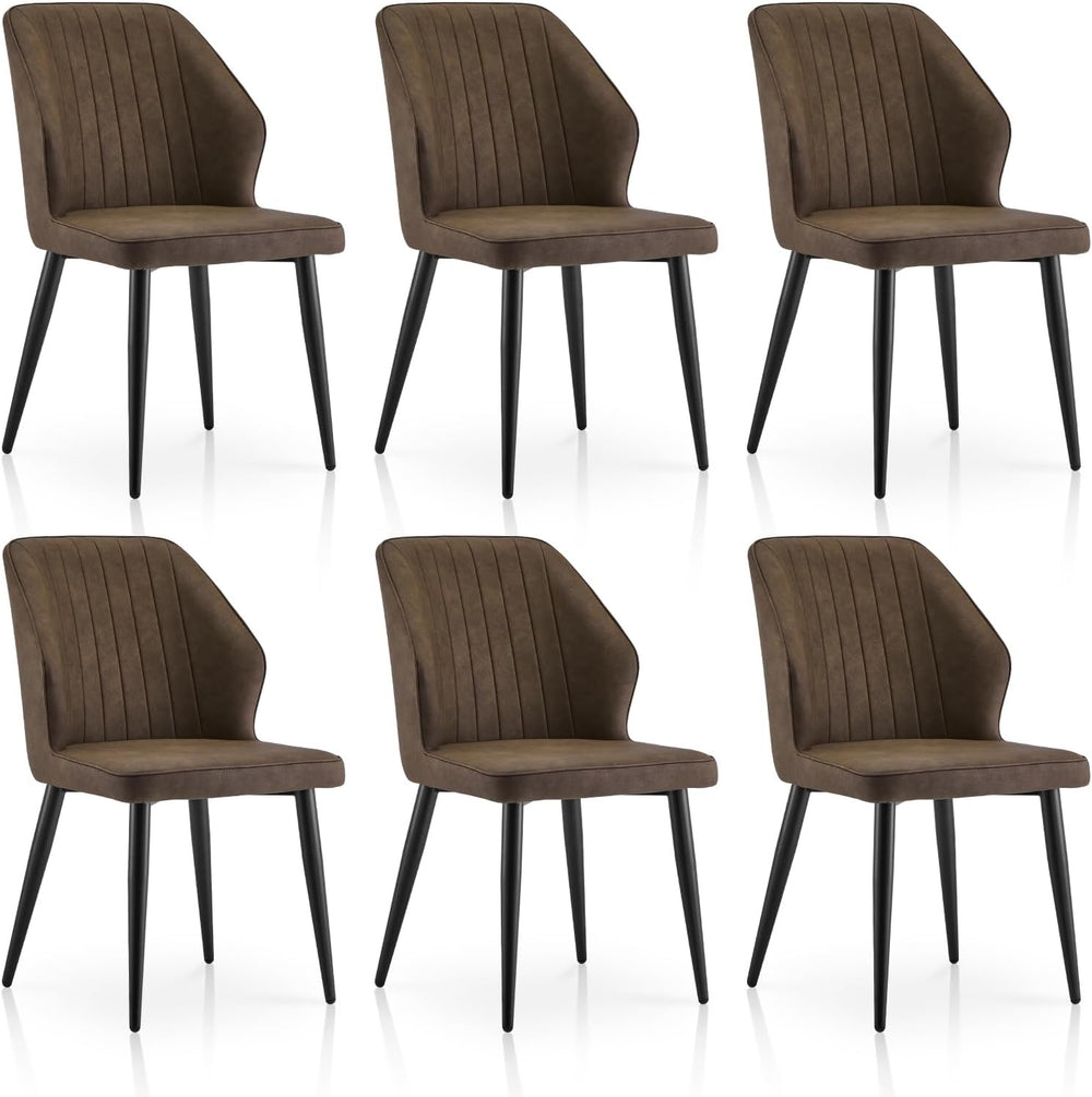 TUKAILAi Modern Dining Chairs Set of 6, Faux Leather Upholstered Kitchen Chai...