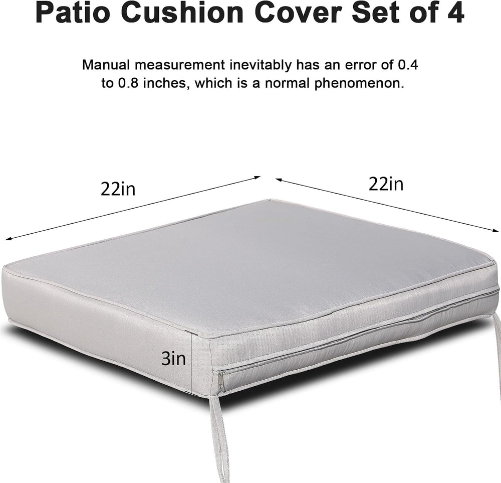 Outdoor Cushion Covers 4 Pack Waterproof&Fade Resistant Zipper Patio Furn...