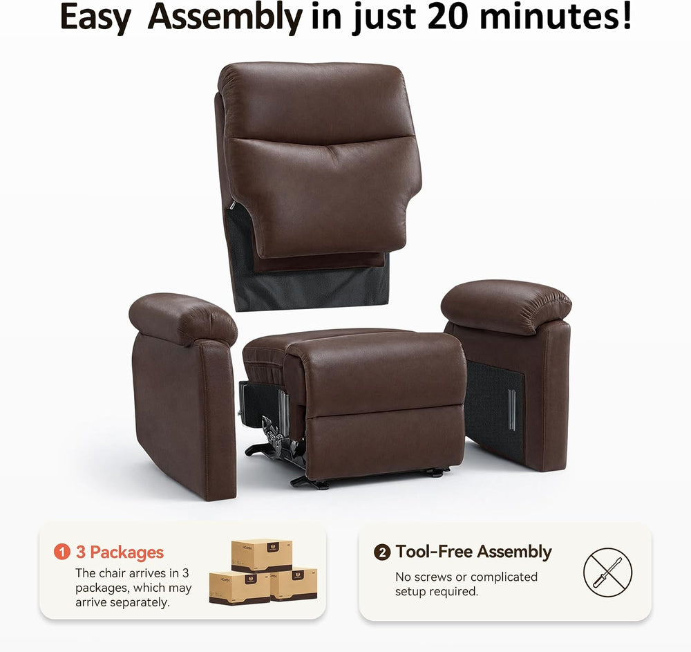 MCombo 3 Motor Large Power Lift Recliner for Elderly, Massage & Heat, 7634