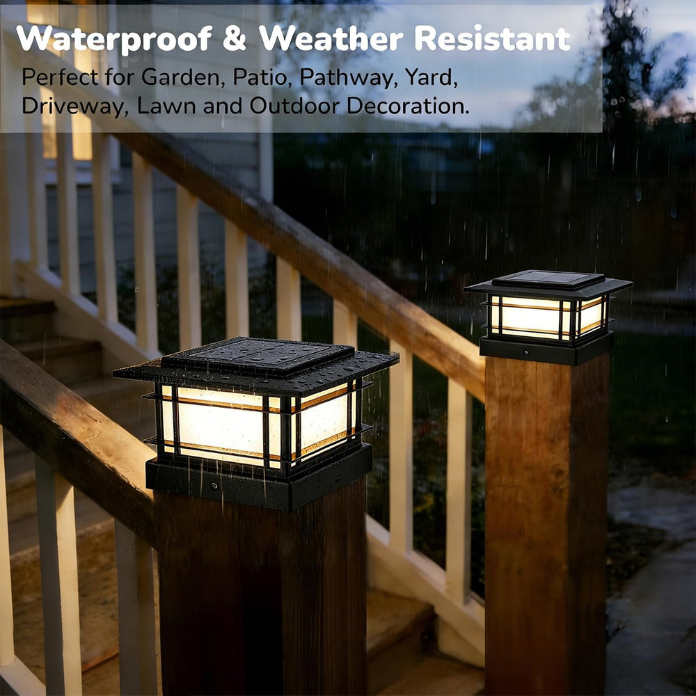 Dynaming 4x4 Solar Post Cap Lights Outdoor with 2 Color Modes, 12 Pack Fence ...