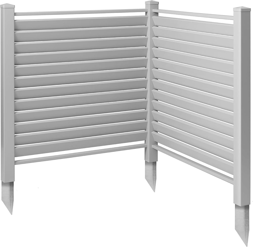 Casafield 48" x 48" Louvered Privacy Screen - Outdoor Vinyl Fence P...