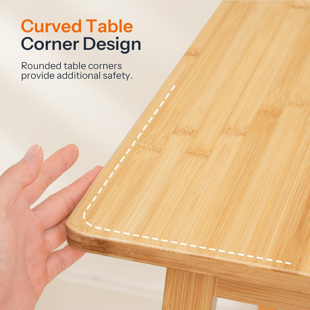 HOOBRO Bamboo Dining Table, Square Dining Table for 2, 27.6" Kitchen Tab...