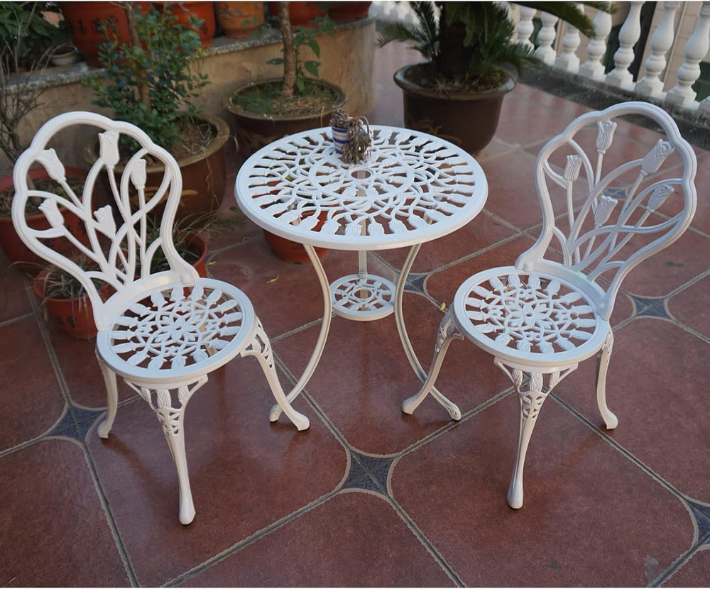 KAILI Patio Bistro Sets 3 Piece cast Aluminum Patio Furniture Outdoor Garden ...