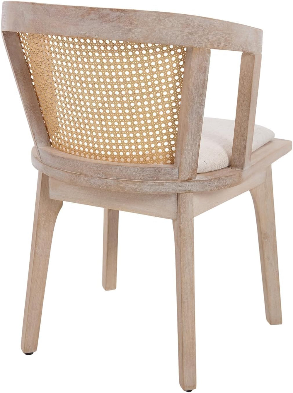 Kmax Rattan Dining Chair Set of 4 Farmhouse Semi Barrel Dining Room Chair Woo...