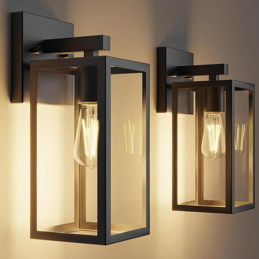 Kalium Porch Lights Outdoor Wall Light Fixture, Matte Black Wall Sconce | Tou...