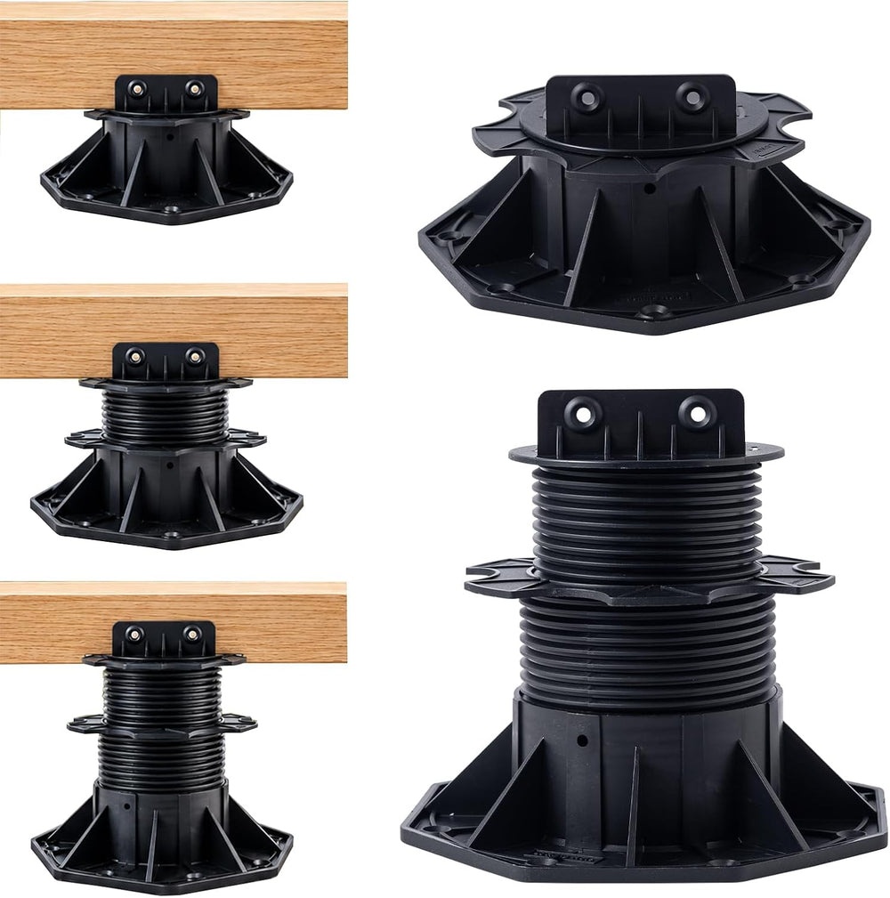 12Pack Adjustable Support Pedestal Foundation Base for Floating Deck Platform...