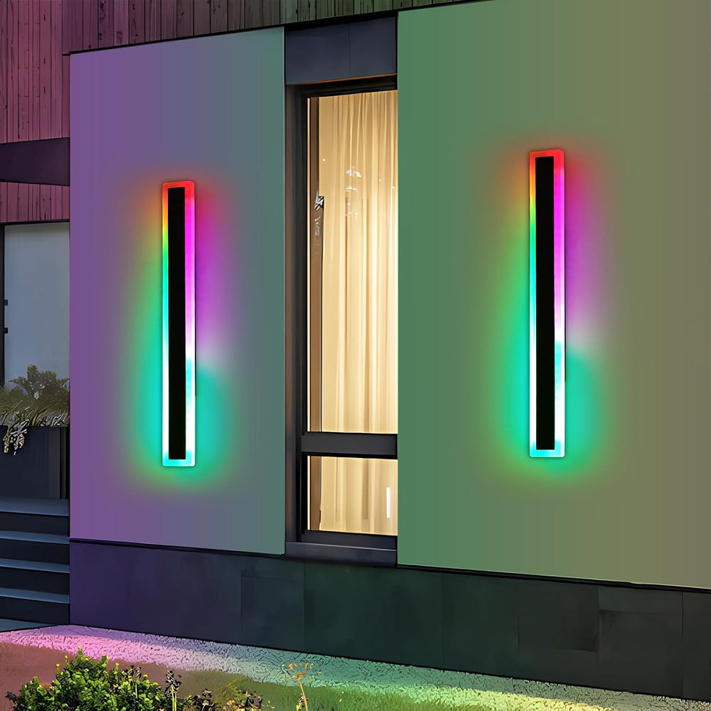 23.6inch Outdoor Modern Wall Light, 10 Colour RGB Dimmable Long Wall Sconce, ...