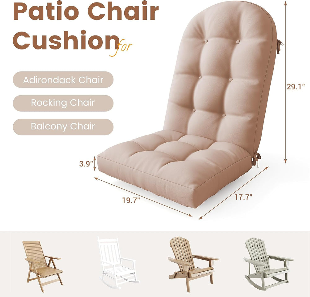 UDPATIO Adirondack Chair Cushion with Ties Outdoor Rocking Chairs Pad