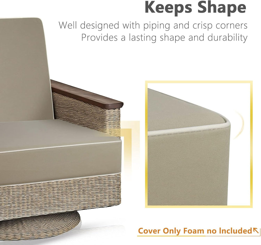 Porch Shield Outdoor Cushion Slipcovers Patio Chair Seat Cushion Covers Set 4...