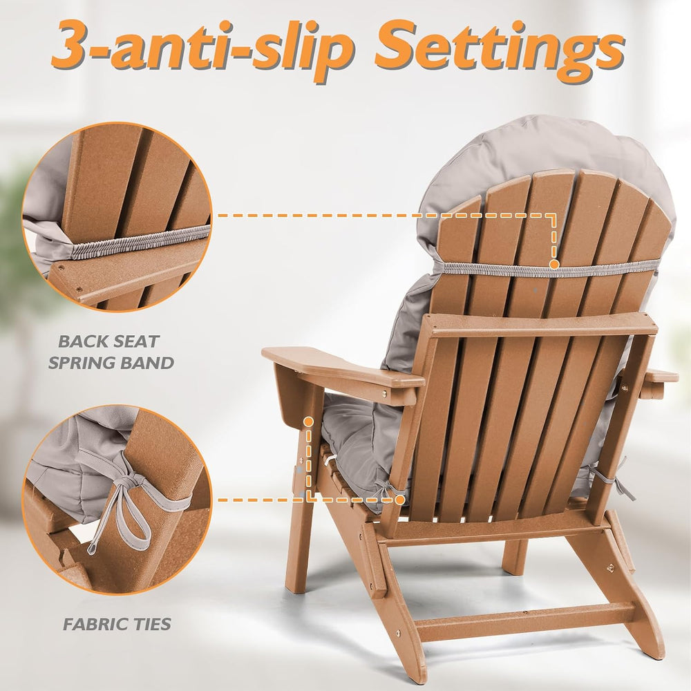 Adirondack Chair Cushions Set of 2, Rocking Chair Cushions high Back with Ties