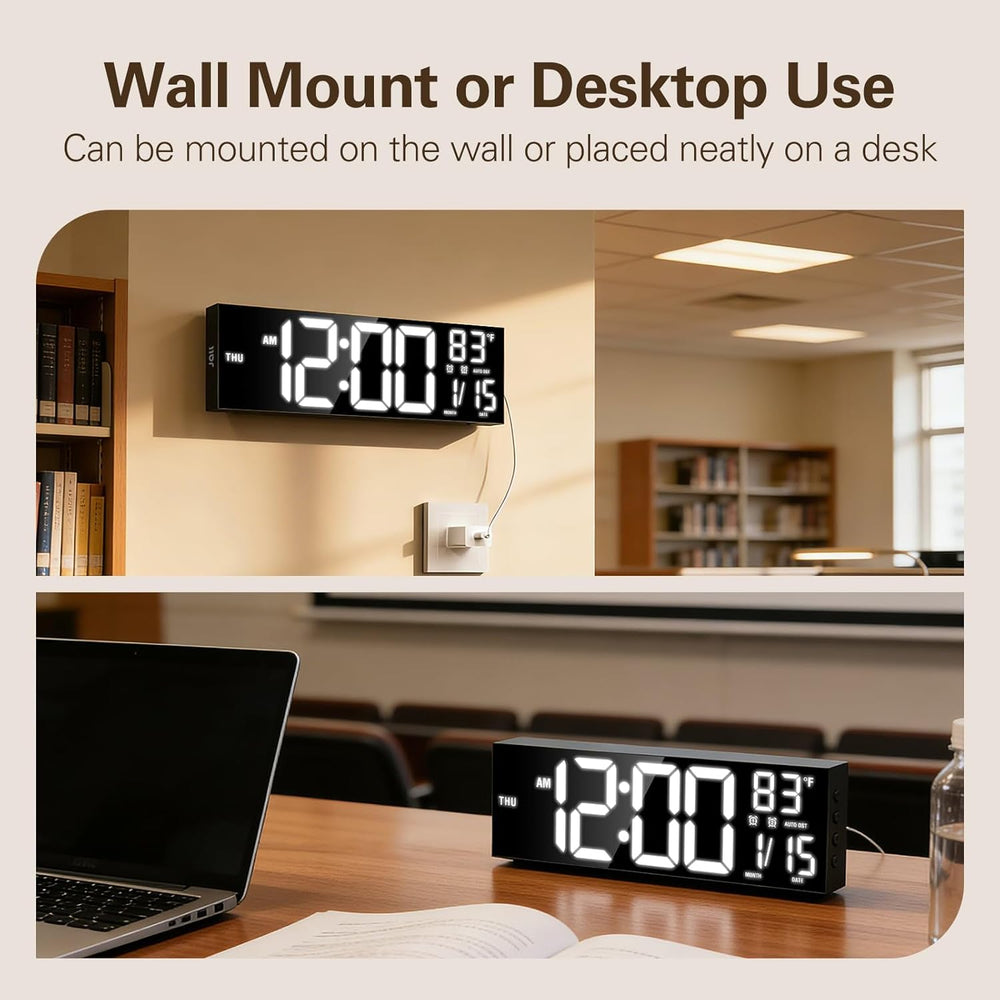 JALL 16" Large Digital Wall Clock with RGB Colors for Classroom, Wall Cl...