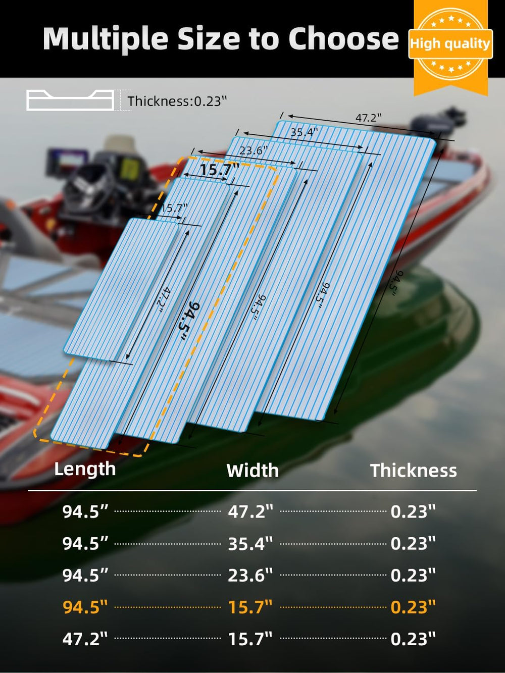 FOCEAN Boat Flooring EVA Foam Boat Decking Faux Teak Marine Flooring Marine M...