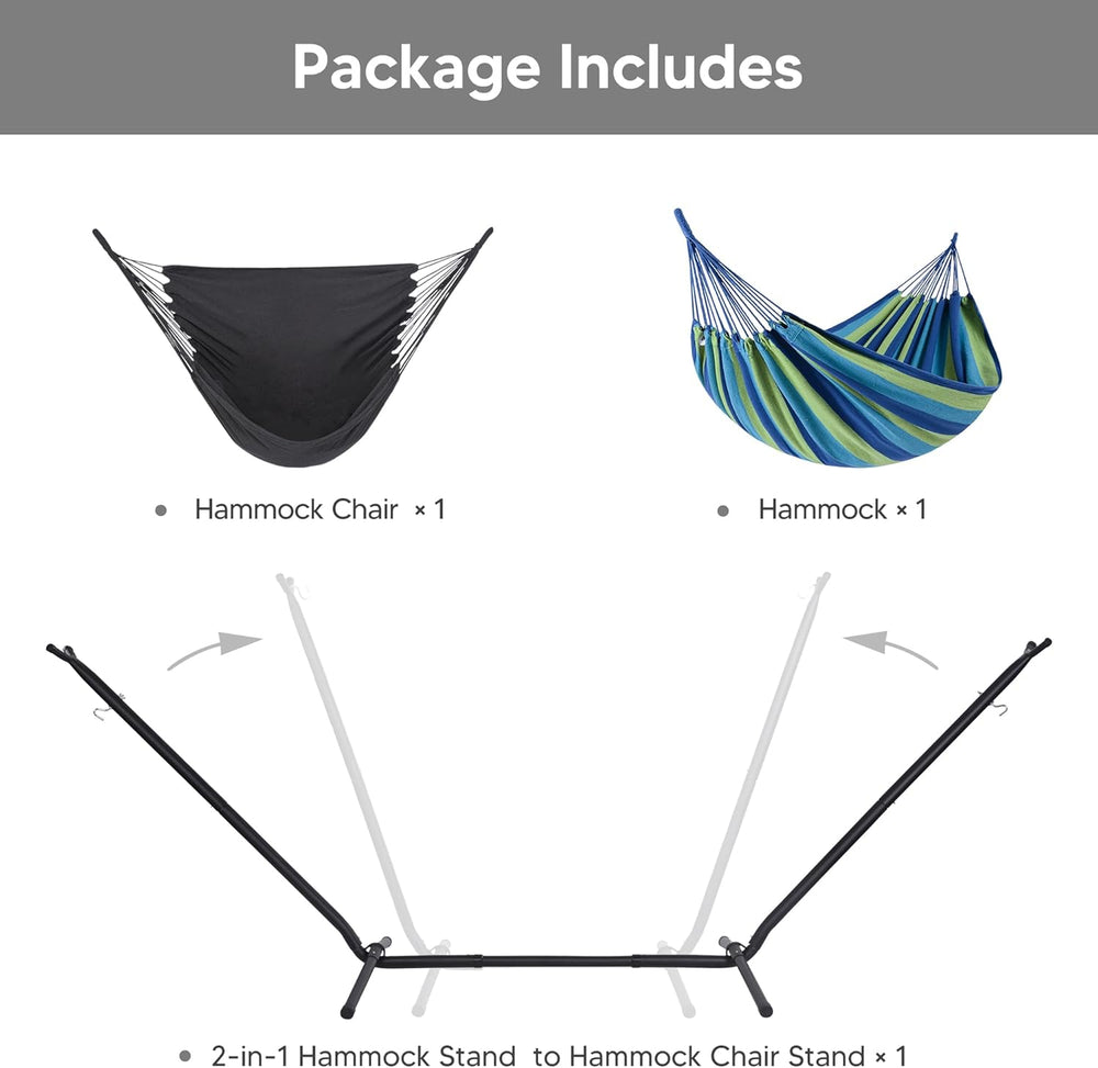 SUNCREAT 2-in-1 Convertible Swing Chair with Stand Included, Outdoor Hammocks...