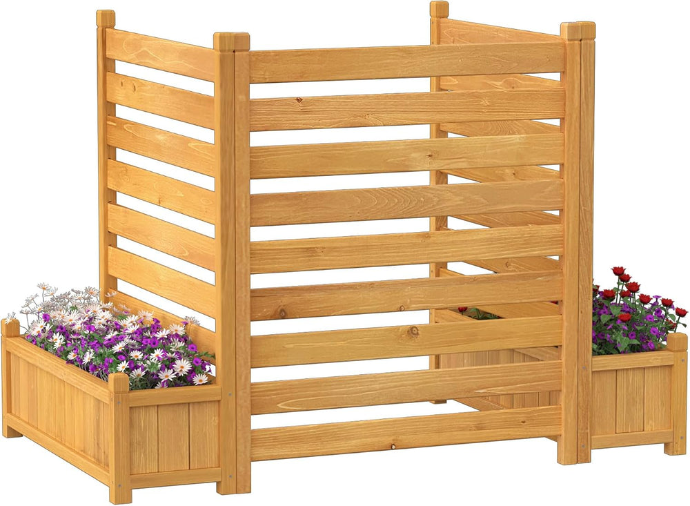 GDLF Air Conditioner Fence, Outdoor Wood AC Unit Privacy Screen, 3-Panel
