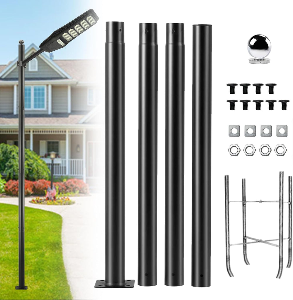 Street Light Pole 13Ft, Street Light Poles for Outdoor Lighting,Solar Pole Ac...