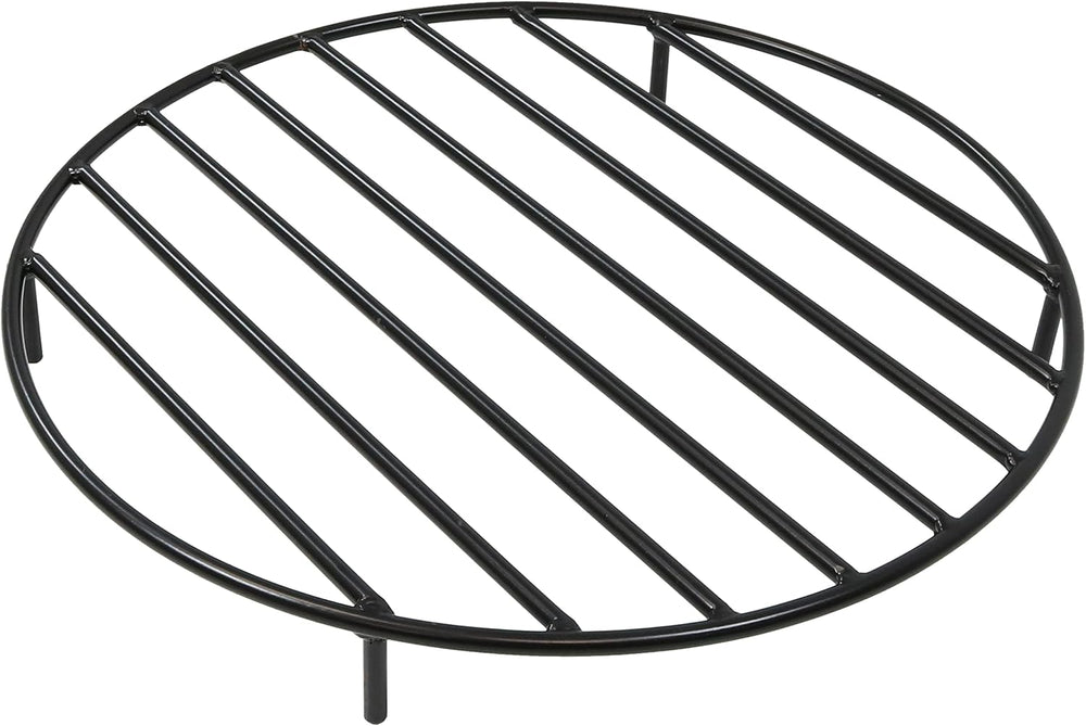 Sunnydaze Elevated Fire Pit Grate for Wood, Metal, 24” Dia, Round, Black