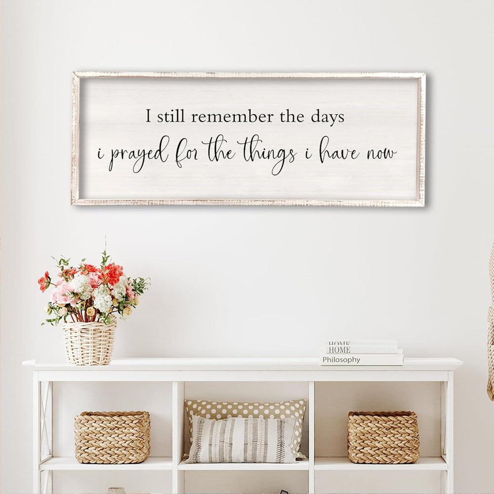 comurdyo I Still Remember the Days I Prayed Sign, 32" x 12", White