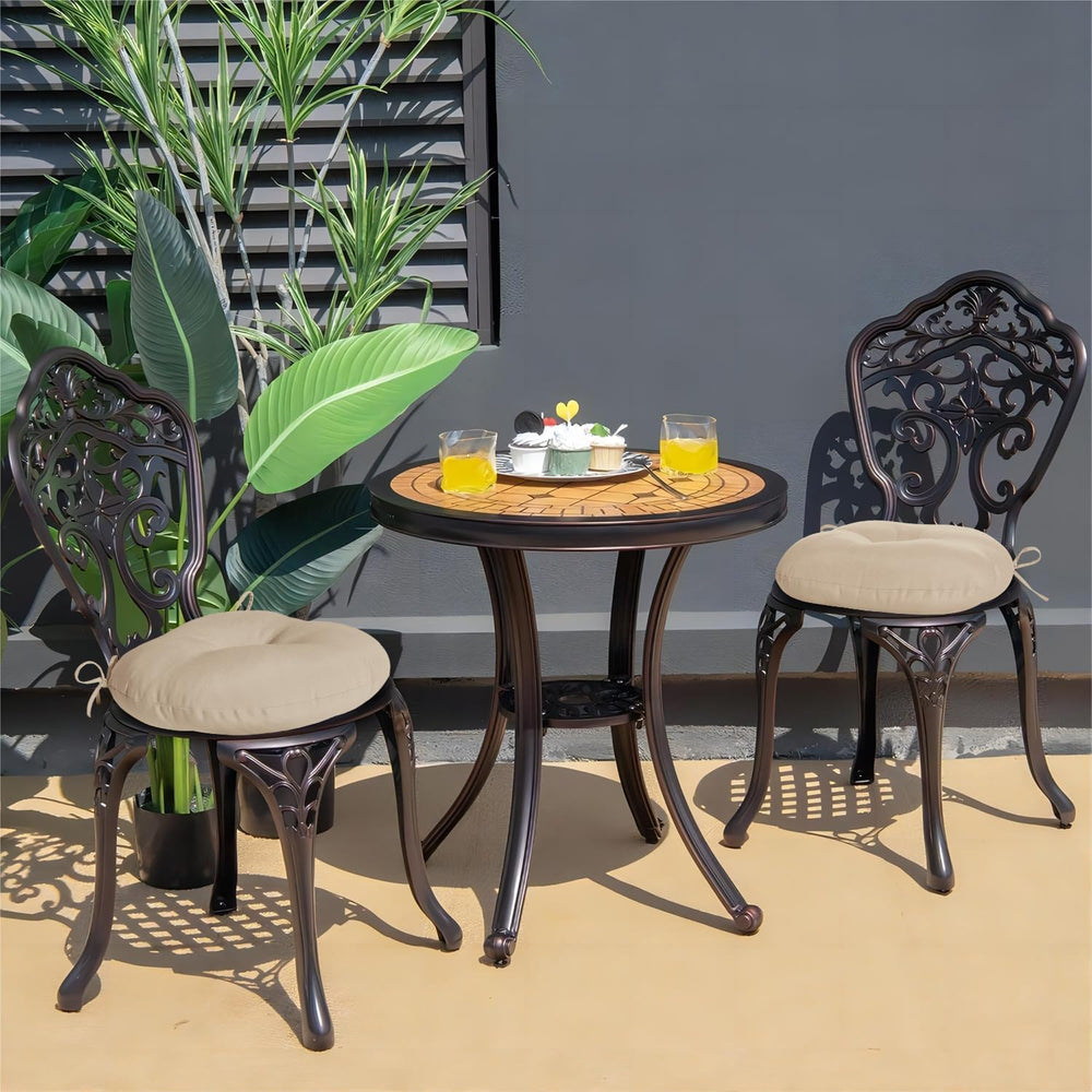 downluxe Bistro Chair Cushions for Patio Furniture, Water-Resistant Round Out...