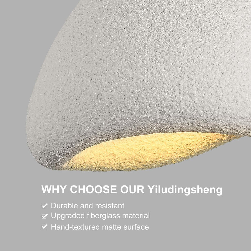 Upgraded 11.8in Wabi Sabi Pendant Light,E26 Base,Fiberglass hanging lamp