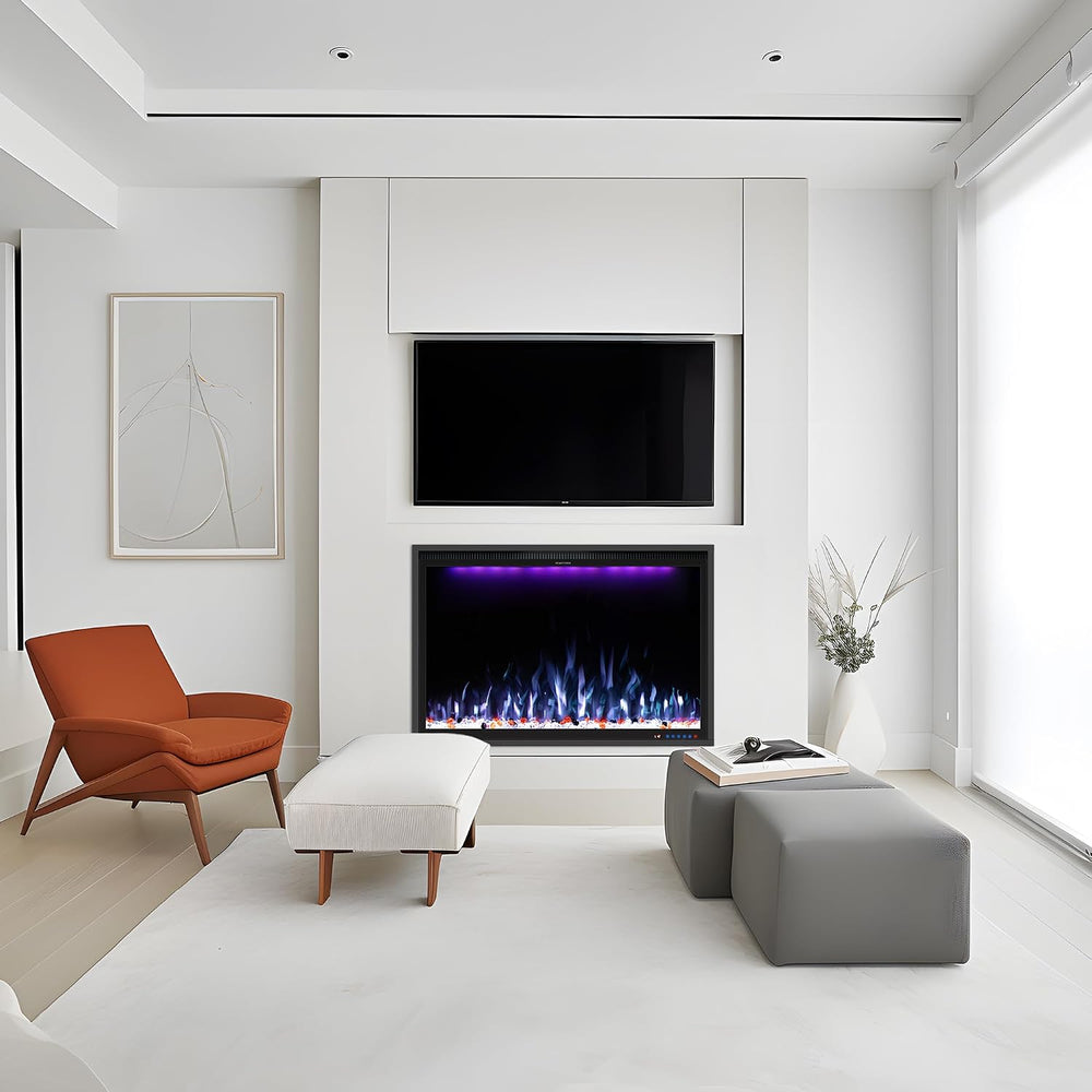 40'' WiFi- Enabled Electric Fireplace Inserts - Alexa & App Contr...