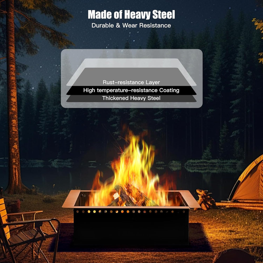 42 inch Outdoor Fire Pit Liner, Square Heavy Duty Fire Pits