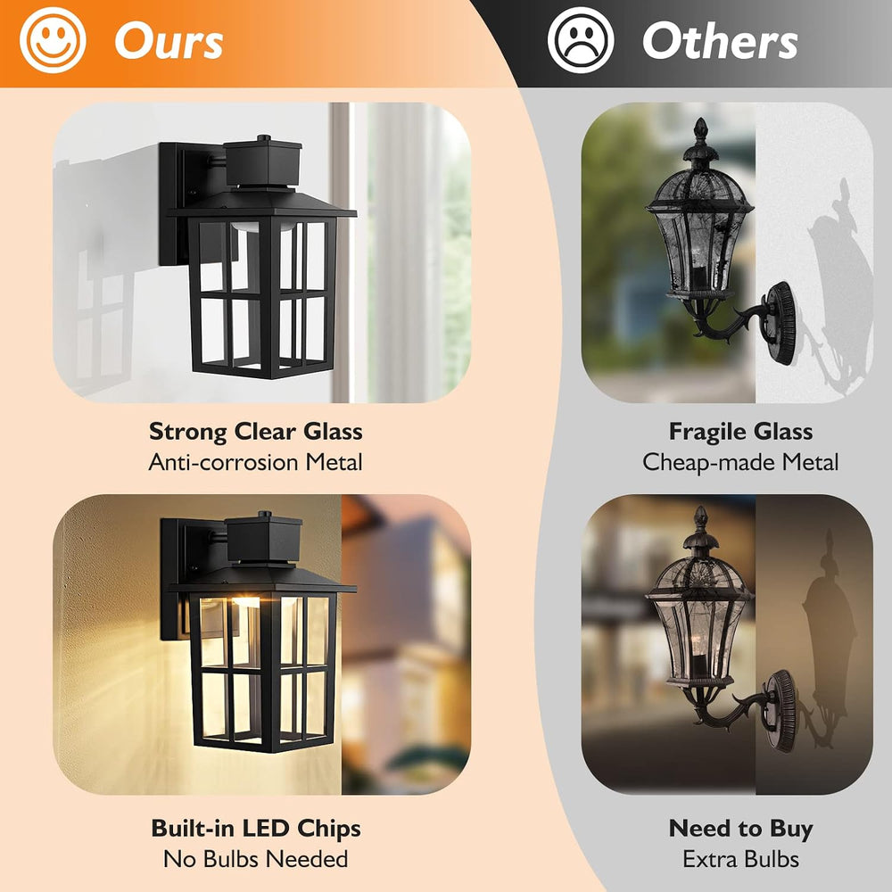 Brightever LED Outdoor Wall Lights, 10W 3000K/4000K/6500K Selectable, 800LM H...