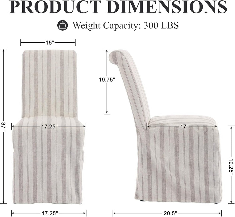 chairus Slipcovered Parsons Dining Chairs Set of 6, Upholstered Dining Room C...