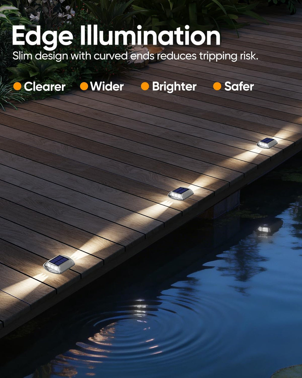 DetarZinLED Solar Driveway Lights Outdoor IP68 Waterproof Led 12 Pack White