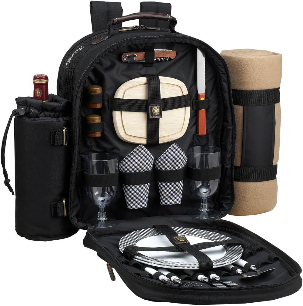Picnic at Ascot Original Equipped 2 Person Picnic Backpack with Cooler, Insul...