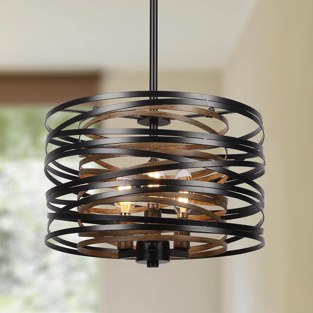 12.6'' Farmhouse Chandeliers for Dining Room, 3-Light Industrial Meta...
