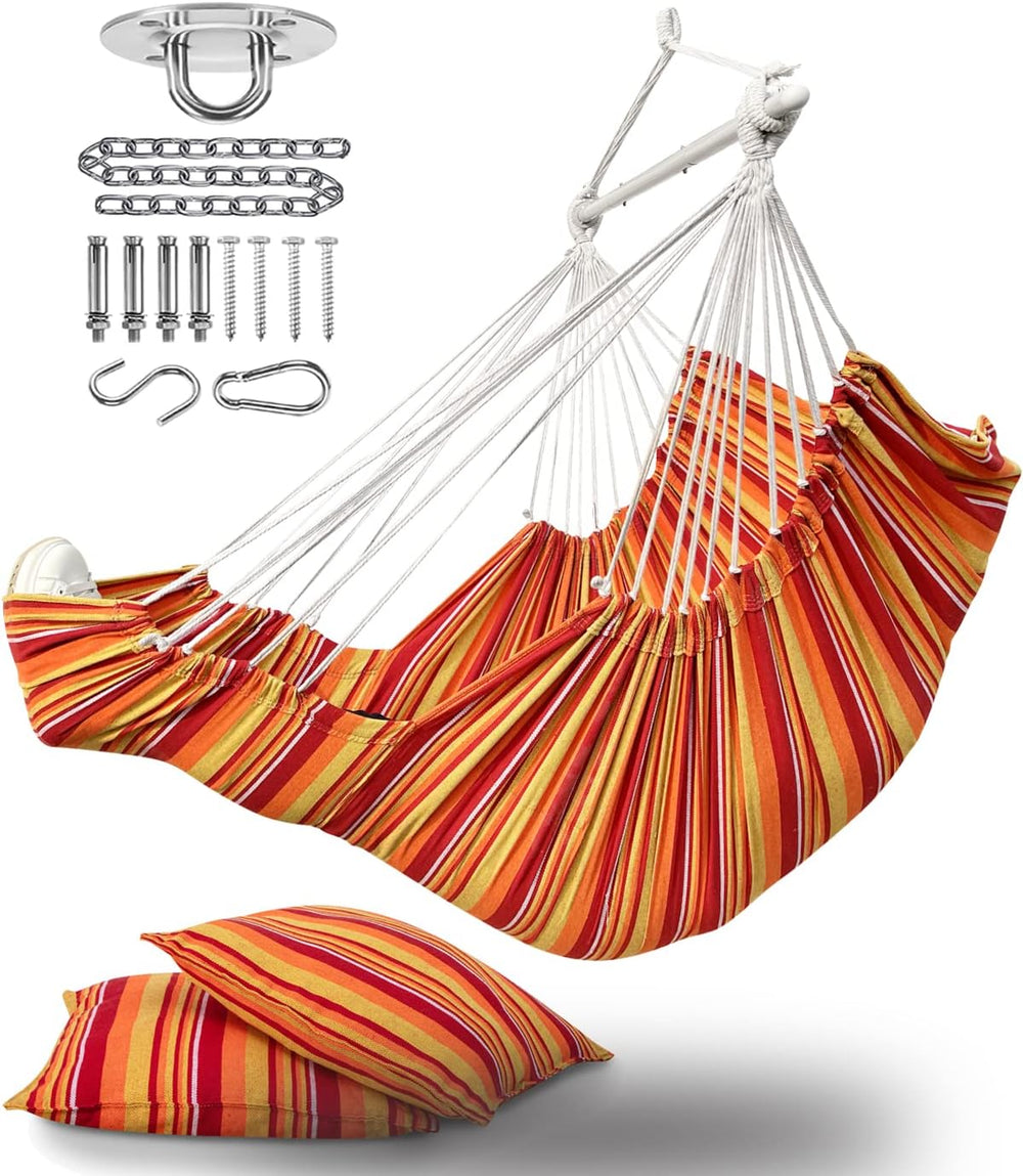 ADVOKAIR Hanging Hammock Chair Large Swing Chair with Foot Rest and Hardware,...