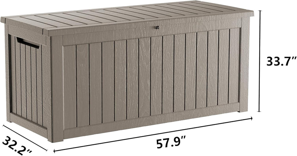270 Gallon Resin Large Deck Box Organization and Storage Box for Patio, Outdo...