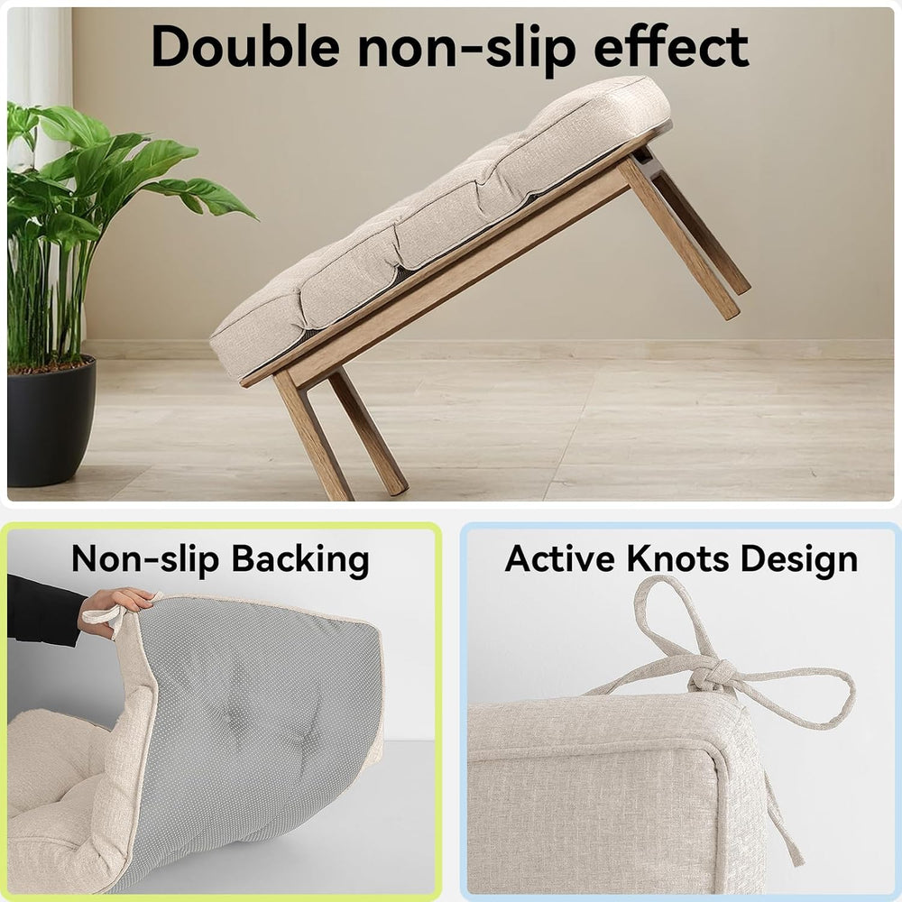 Detiblue Bench Cushion for Indoor Furniture,40x15Inch Tufted Bench Seat Cushi...