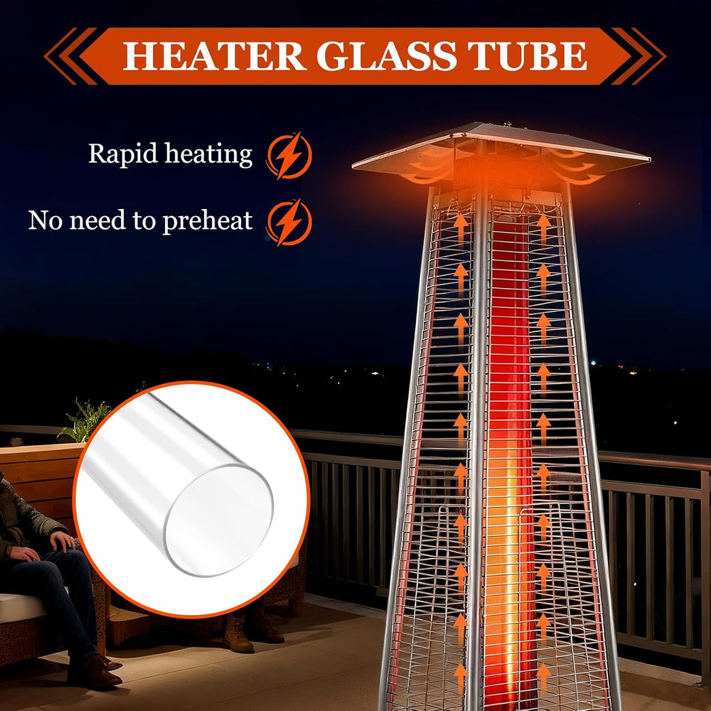 Patio Heater Glass Tube Replacement, 49.5" Tall 4" Diameter Quartz ...