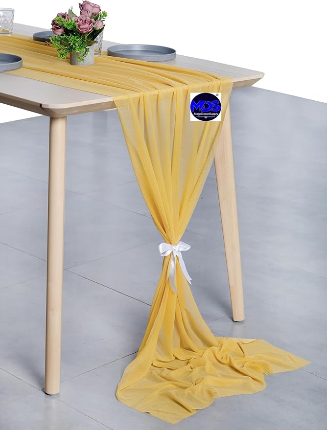 MDS Halloween Chiffon Table Runner - 5 Pack, 29 x 170 Inches, 14ft Each - She...