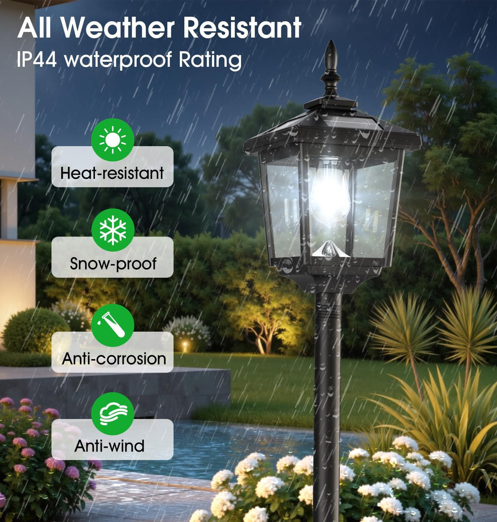 68" Solar Lamp Post Lights Outdoor,2-Pack 6000K Dusk to Dawn Solar Light...