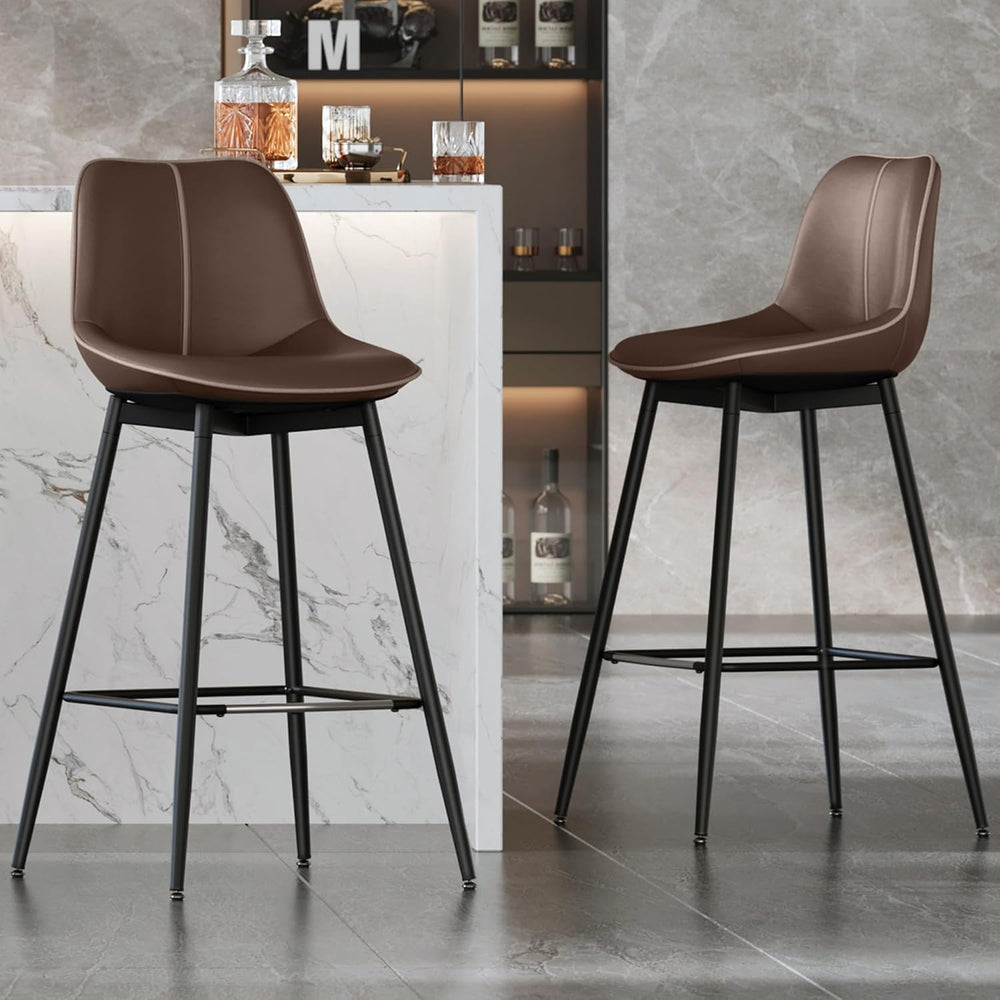 VASAGLE Bar Stools Set of 2, Bar Height, with Back, 28.5-Inch