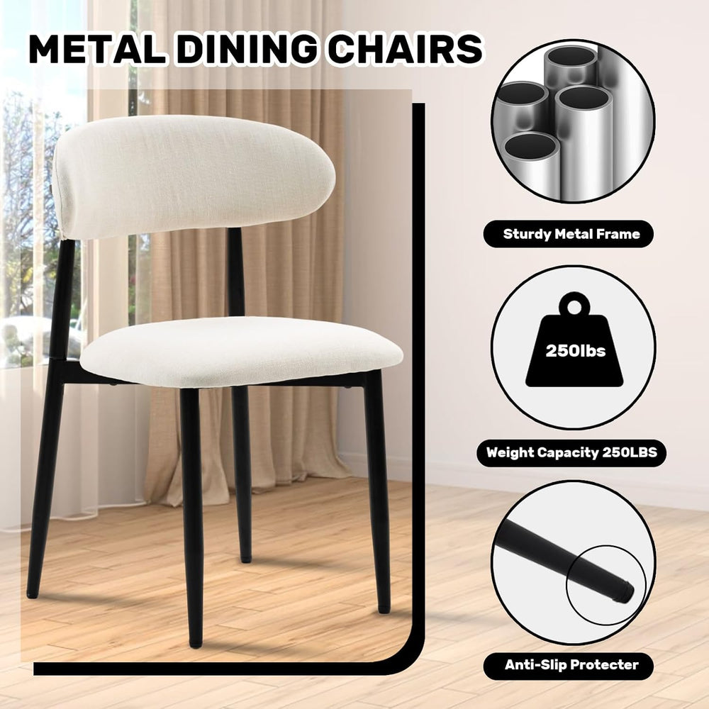UVV Dining Chairs Set of 8, Metal Kitchen Chairs with Modern Fabric Upholster...