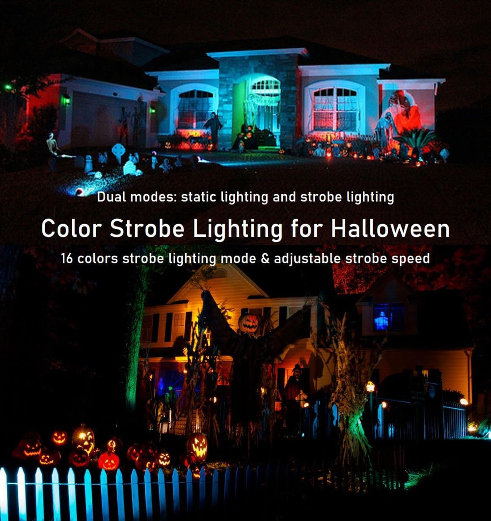 TOVEENEN 25W Color LED Outdoor Landscape Spotlight with Strobe Lighting - Wat...