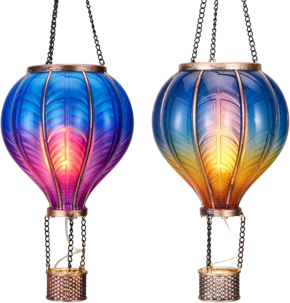 TERESA'S COLLECTIONS 2 Pack Hanging Solar Lantern Outdoor Garden Decor fo...