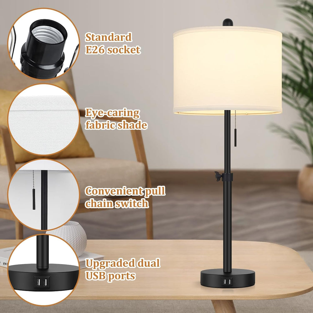 Kondras Table Lamp for Bedroom, 23" to 30" Height Adjustable Bedsid...