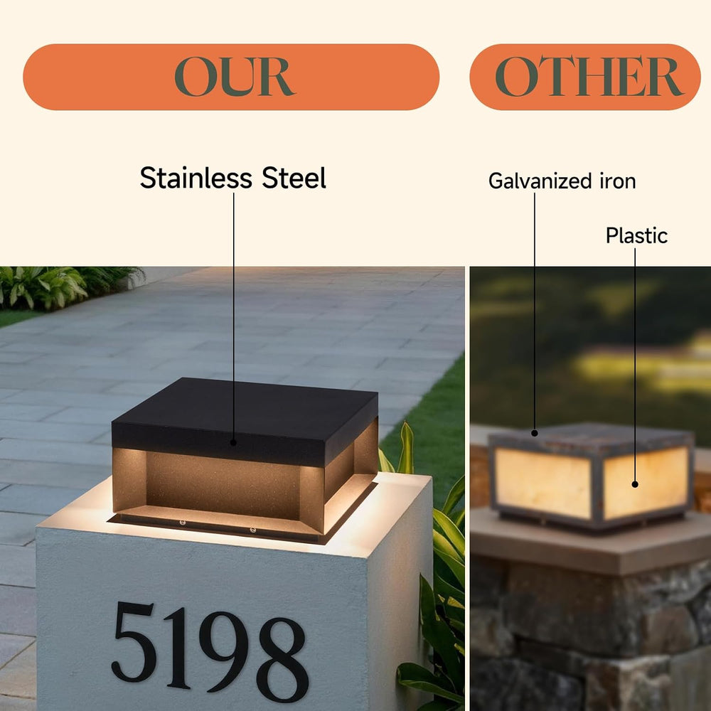 11.8'' Outdoor Post Lights Hard Wired, AC100-240V Outdoor Pillar Light