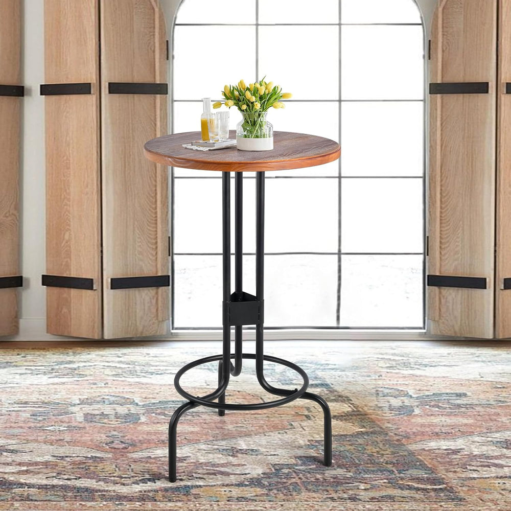 LOKKHAN 41.42-Inch Café Pub Bistro Bar Table, Industrial Design Metal Base, R...