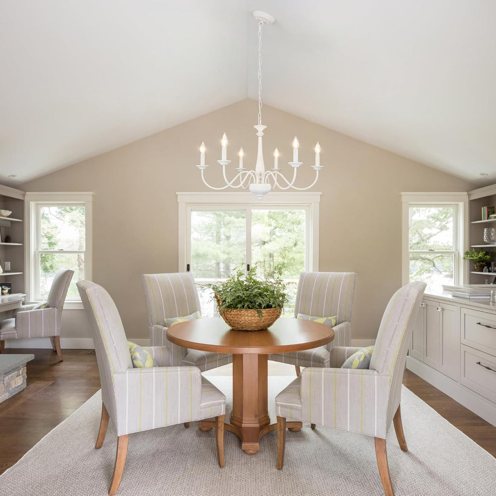 Generies French Country Chandelier, 6-Lights Rustic Farmhouse Chandelier for ...