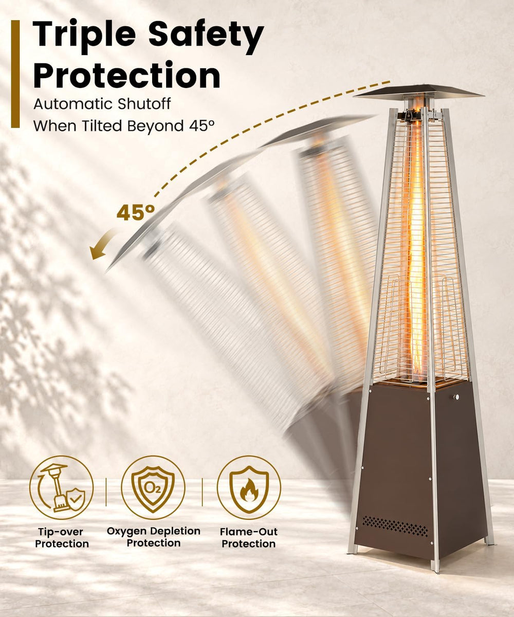 FOOWIN Patio Heater 48,000 BTU Outdoor Propane Heater with Wheels