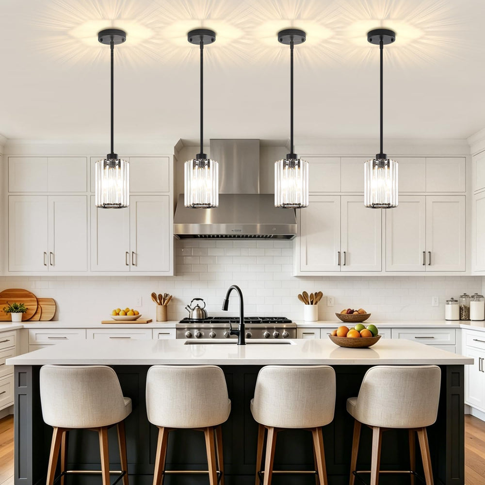 Black Pendant Lights Kitchen Island Modern Crystal Hanging Pendant Light